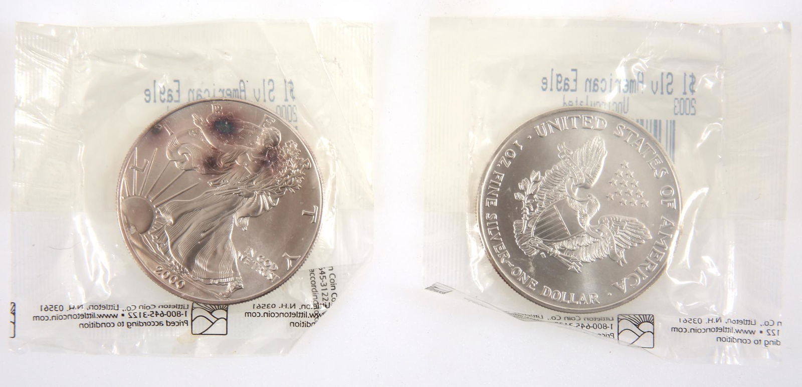 2000 & 2006 AMERICAN SILVER EAGLE ONE OUNCE COINS (1 of 2)