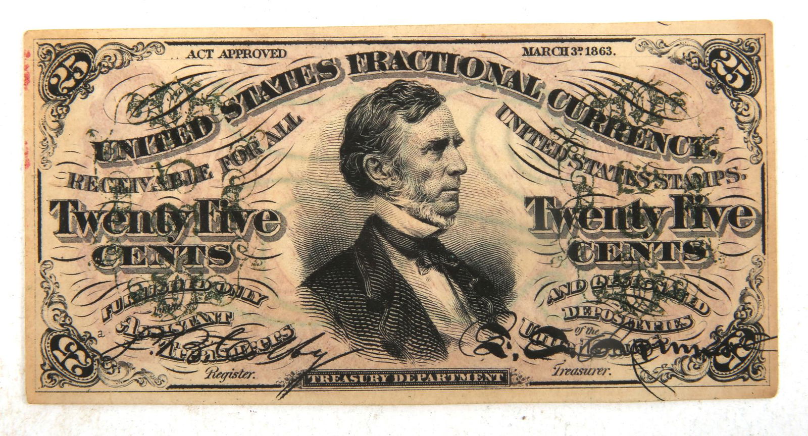 THIRD ISSUE 1863 25 CENT FRACTIONAL CURRENCY NOTE (1 of 2)