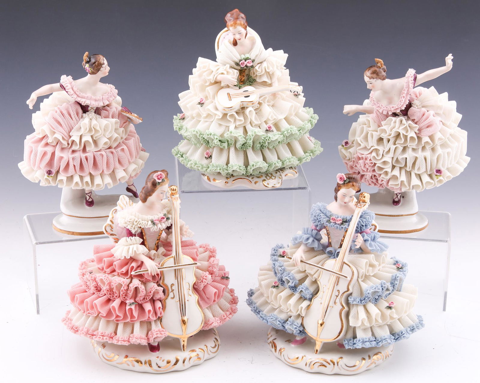 DRESDEN PORCELAIN LACE FIGURINES (1 of 7)