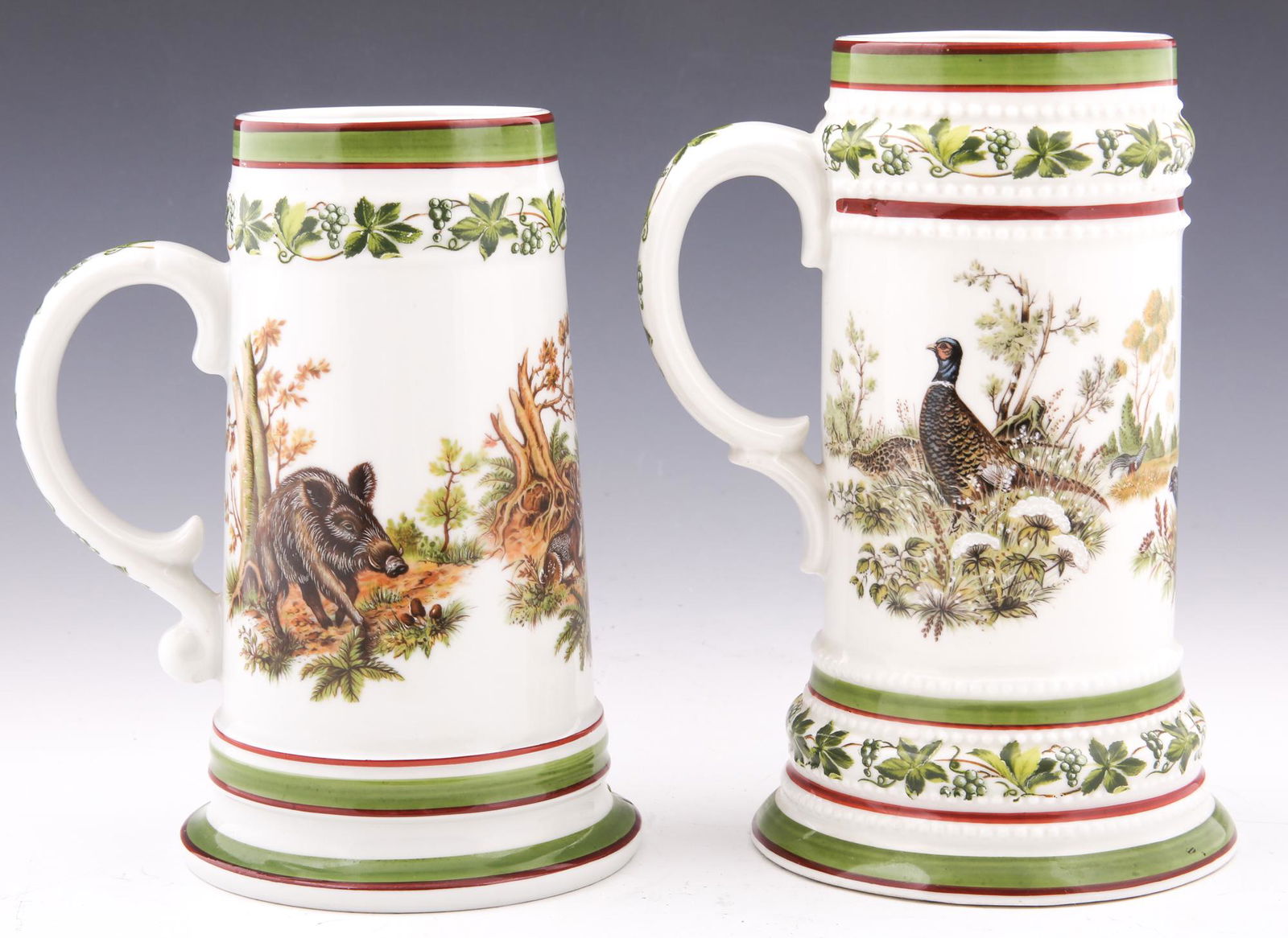 GERMAN PORCELAIN LITHOPHANE HUNTING SCENE STEINS (1 of 6)