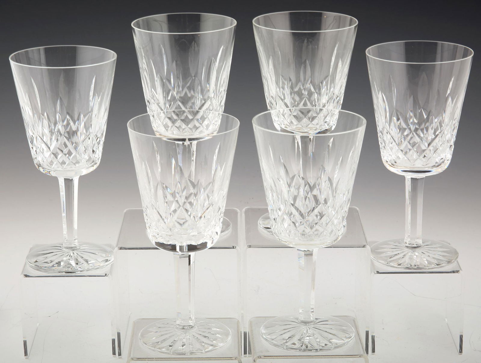 WATERFORD CRYSTAL WATER GOBLETS LISMORE - LOT OF 6 (1 of 4)