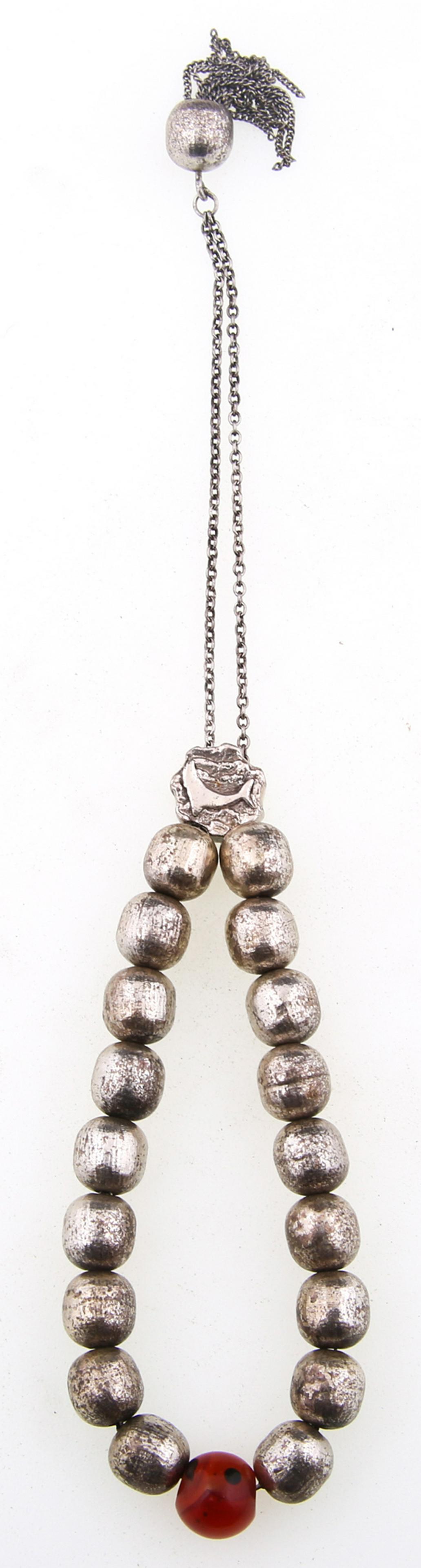 CHINESE .800 SILVER BEADED PRAYER BRACELET (1 of 4)