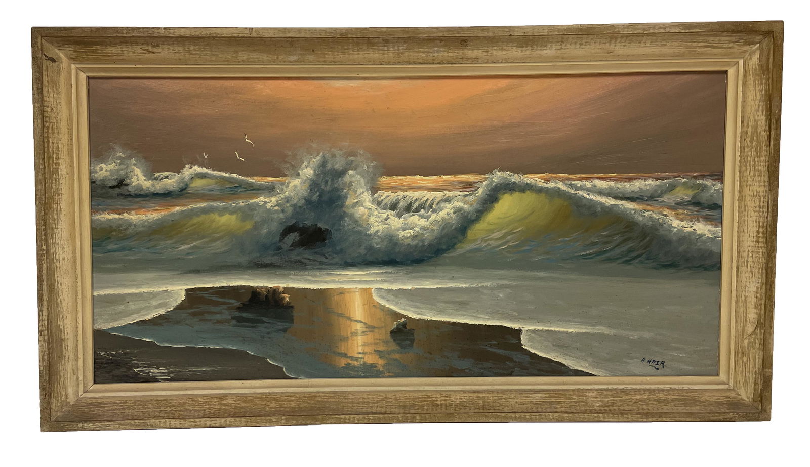 ALFRED HAIR FLORIDA HIGHWAYMEN PAINTING CRASHING WAVES (1 of 5)