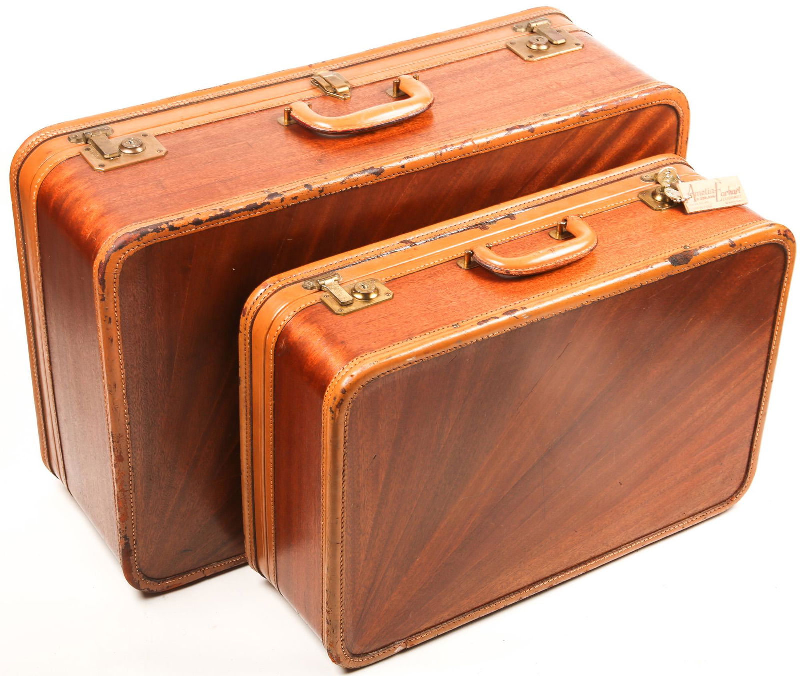 MID-20TH C. AMELIA EARHART MAHOGANY LUGGAGE (1 of 12)