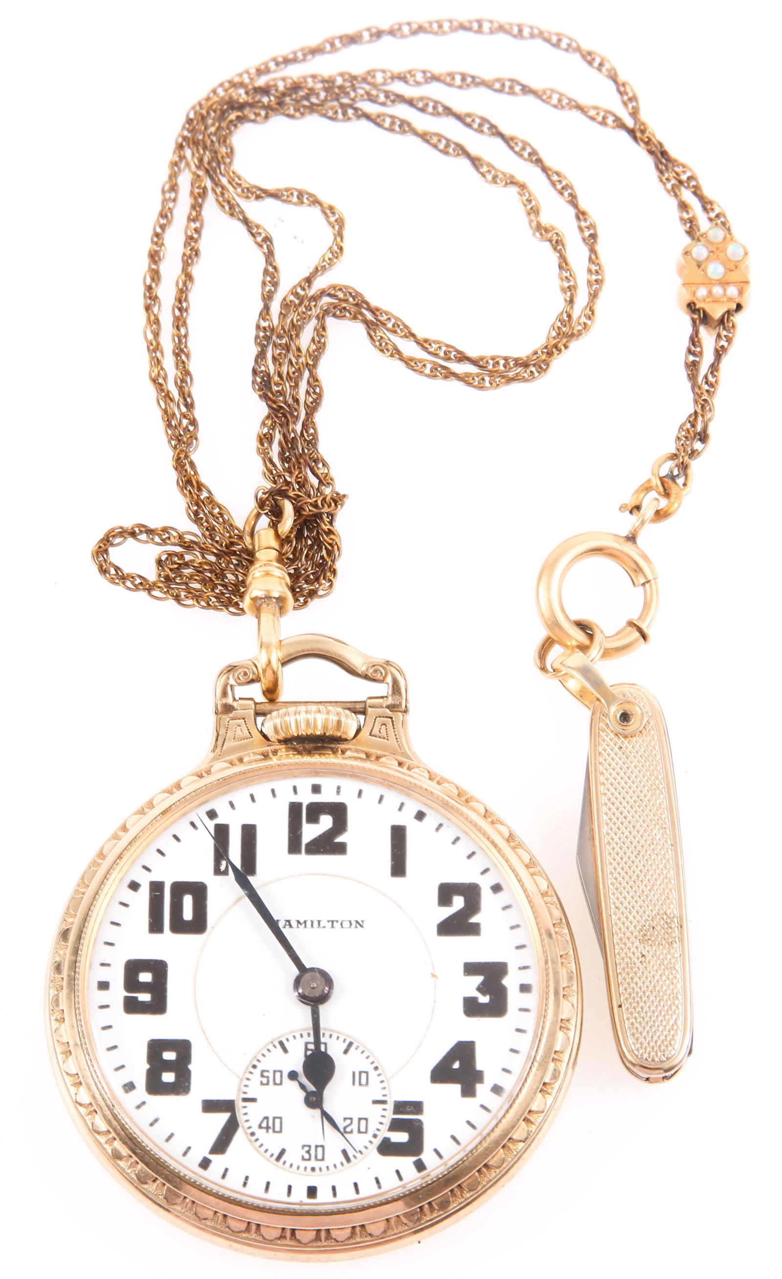 HAMILTON RAILROAD GRADE 992 POCKET WATCH WITH FOB (1 of 4)