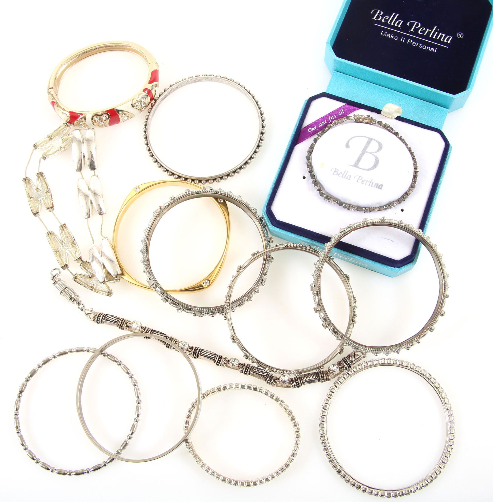 COSTUME JEWELRY BANGLES AND BRACELETS - LOT OF 13 (1 of 5)