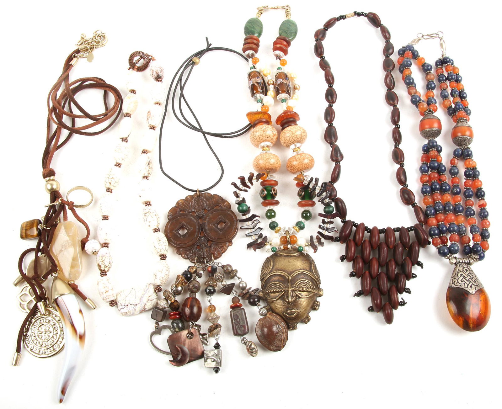 CHUNKY COSTUME JEWELRY STATEMENT NECKLACES - LOT OF 6 (1 of 10)