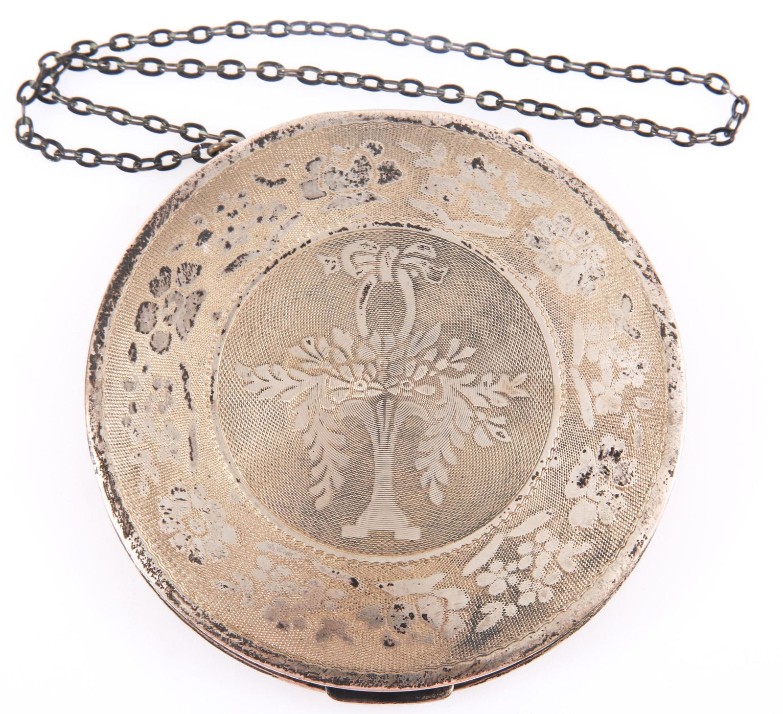 LARGE STERLING SILVER POWDER COMPACT (1 of 7)