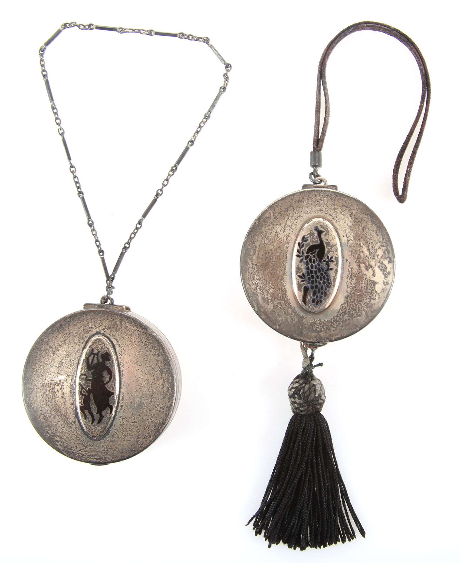 JAMES E. BLAKE STERLING ENAMEL SILHOUETTE COMPACTS (1 of 8)