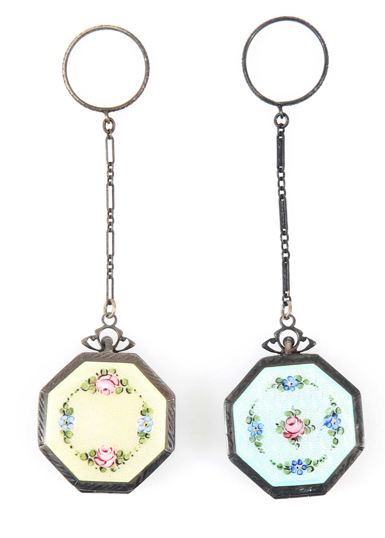 R&G CO. LA MODE STERLING GUILLOCHE ENAMEL COMPACTS (1 of 5)