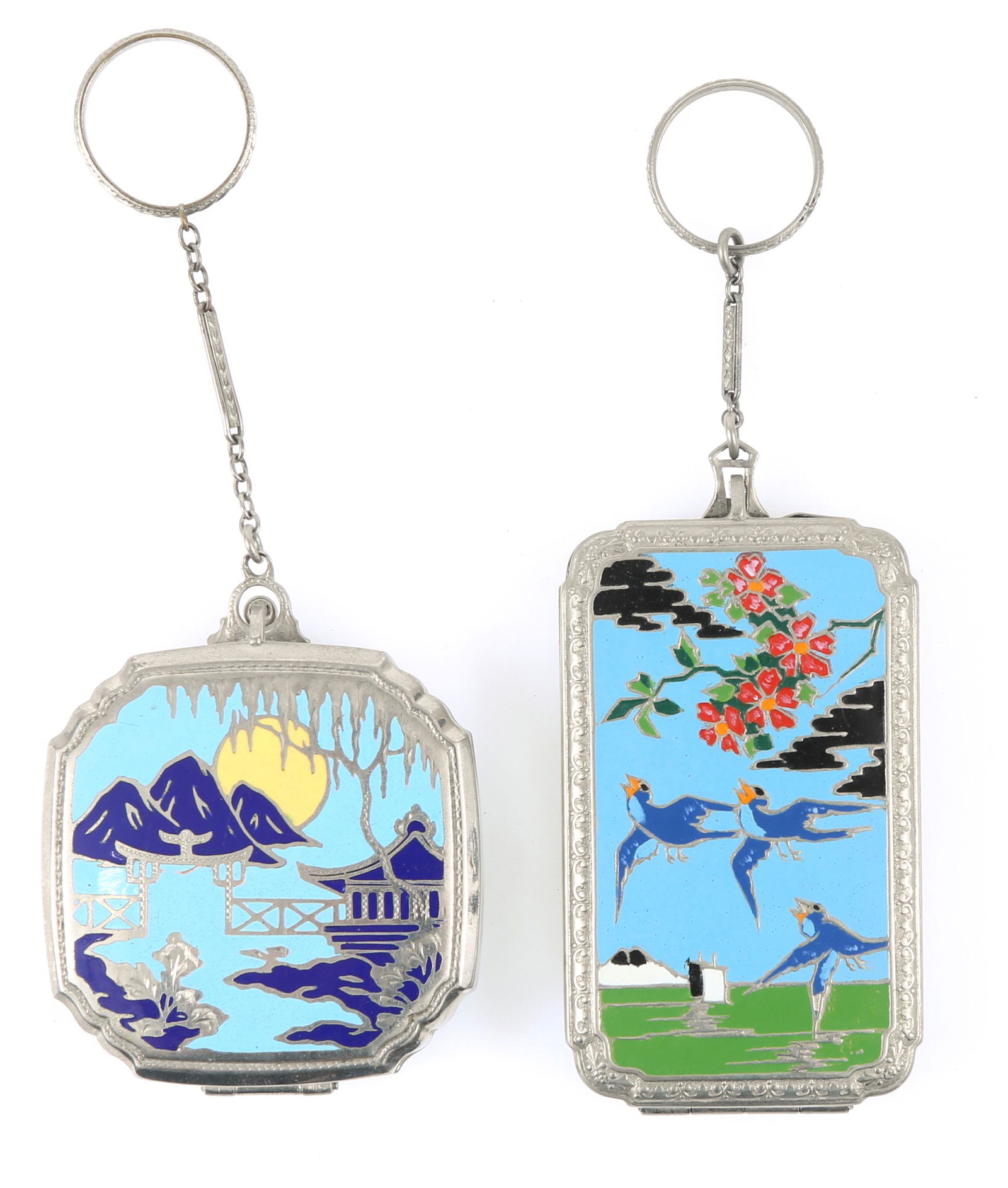 CLOISONNE ENAMEL COMPACTS - LOT OF 2 (1 of 5)