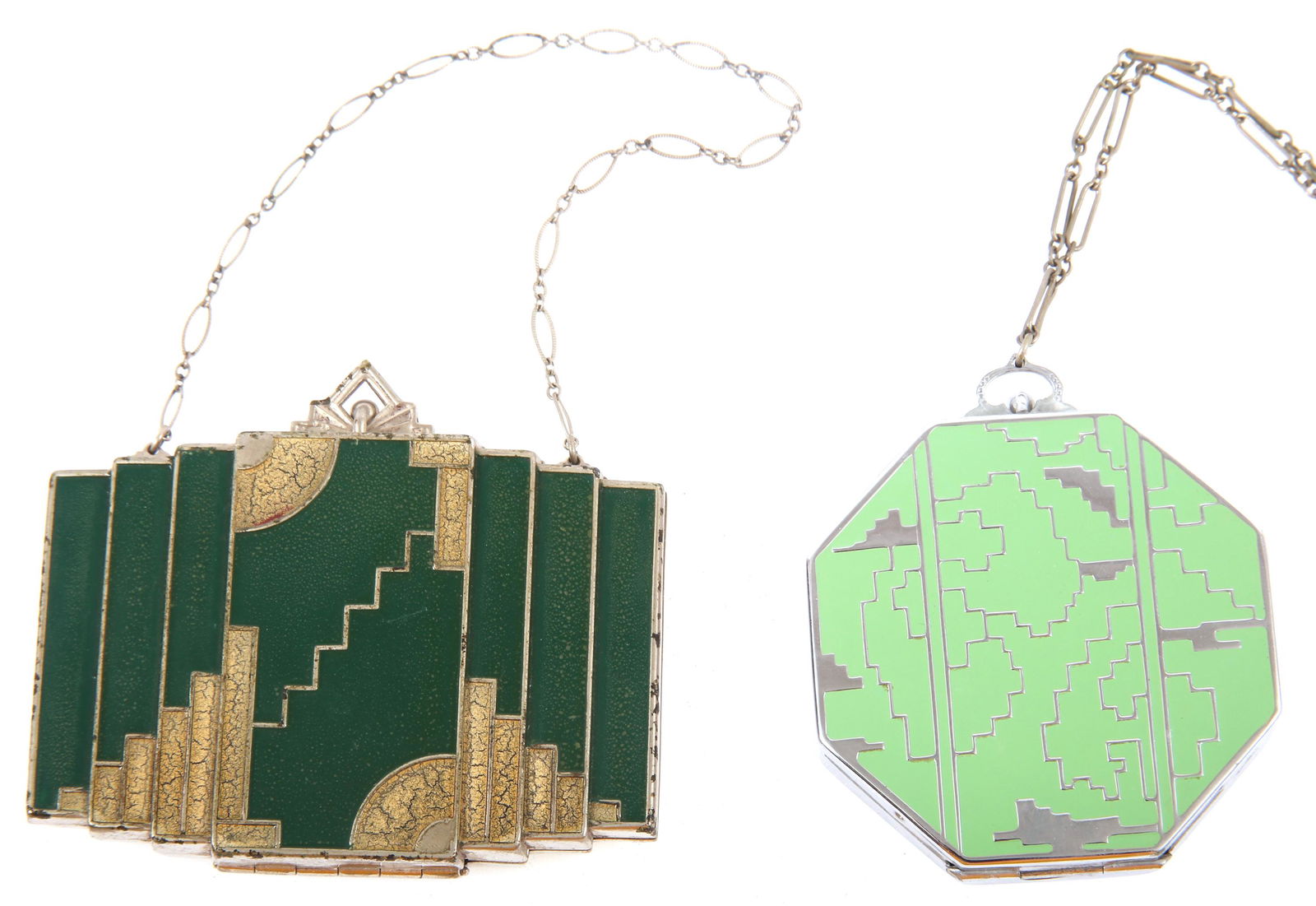 ART DECO ENAMEL COMPACTS - LOT OF 2 (1 of 4)