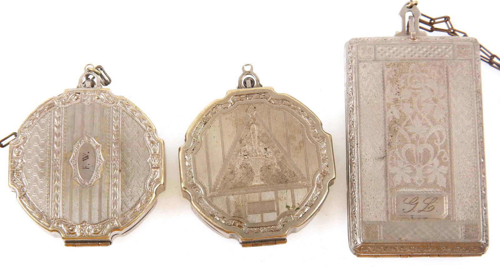 GUILLOCHE COMPACTS - LOT OF 3 (1 of 3)