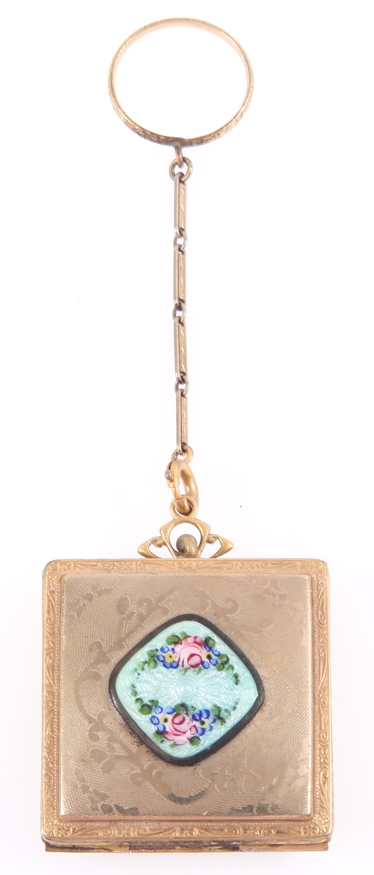 R&G LA MODE 14K GOLD GUILLOCHE BELAIS FINGER COMPACT (1 of 4)