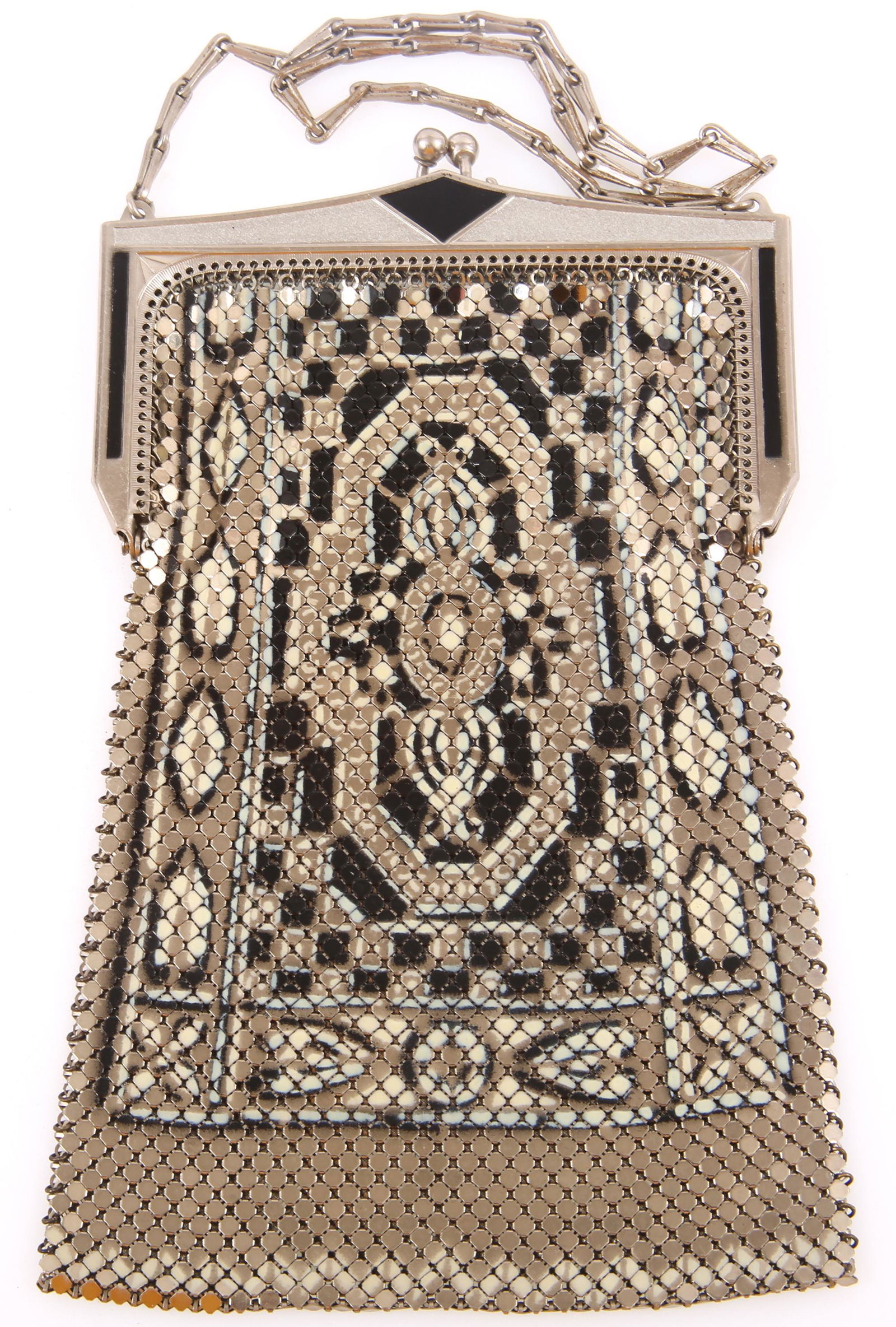 ART DECO WHITING & DAVIS FISH SCALE ENAMEL MESH PURSE (1 of 4)