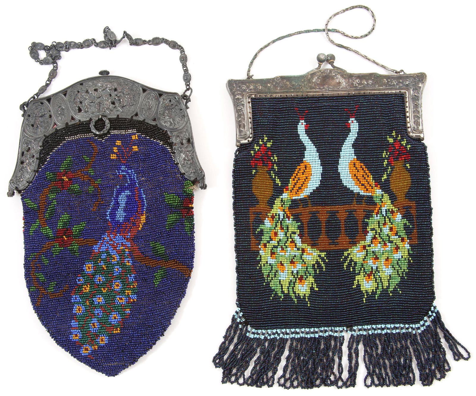 BEADED PEACOCK PURSES - LOT OF 2 (1 of 11)