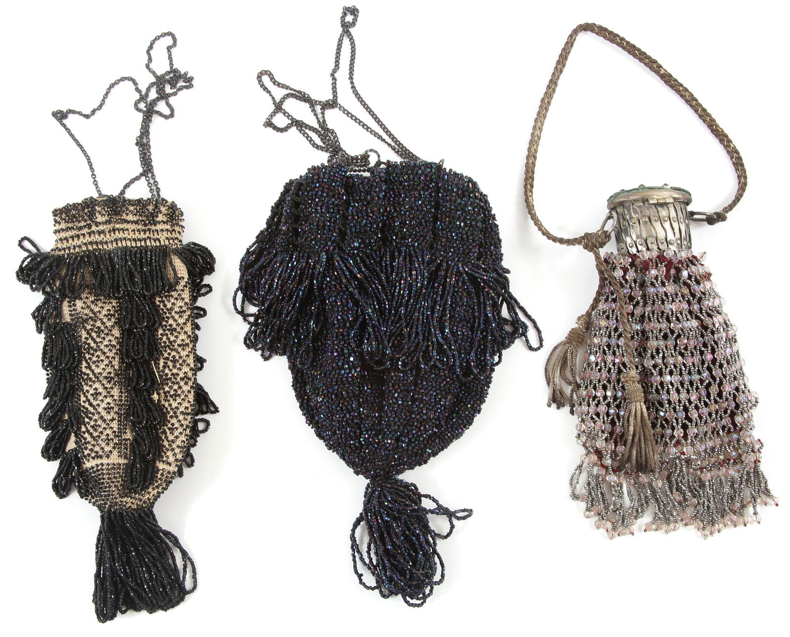 BEADED DRAWSTRING & GATE TOP PURSES - LOT OF 3 (1 of 5)