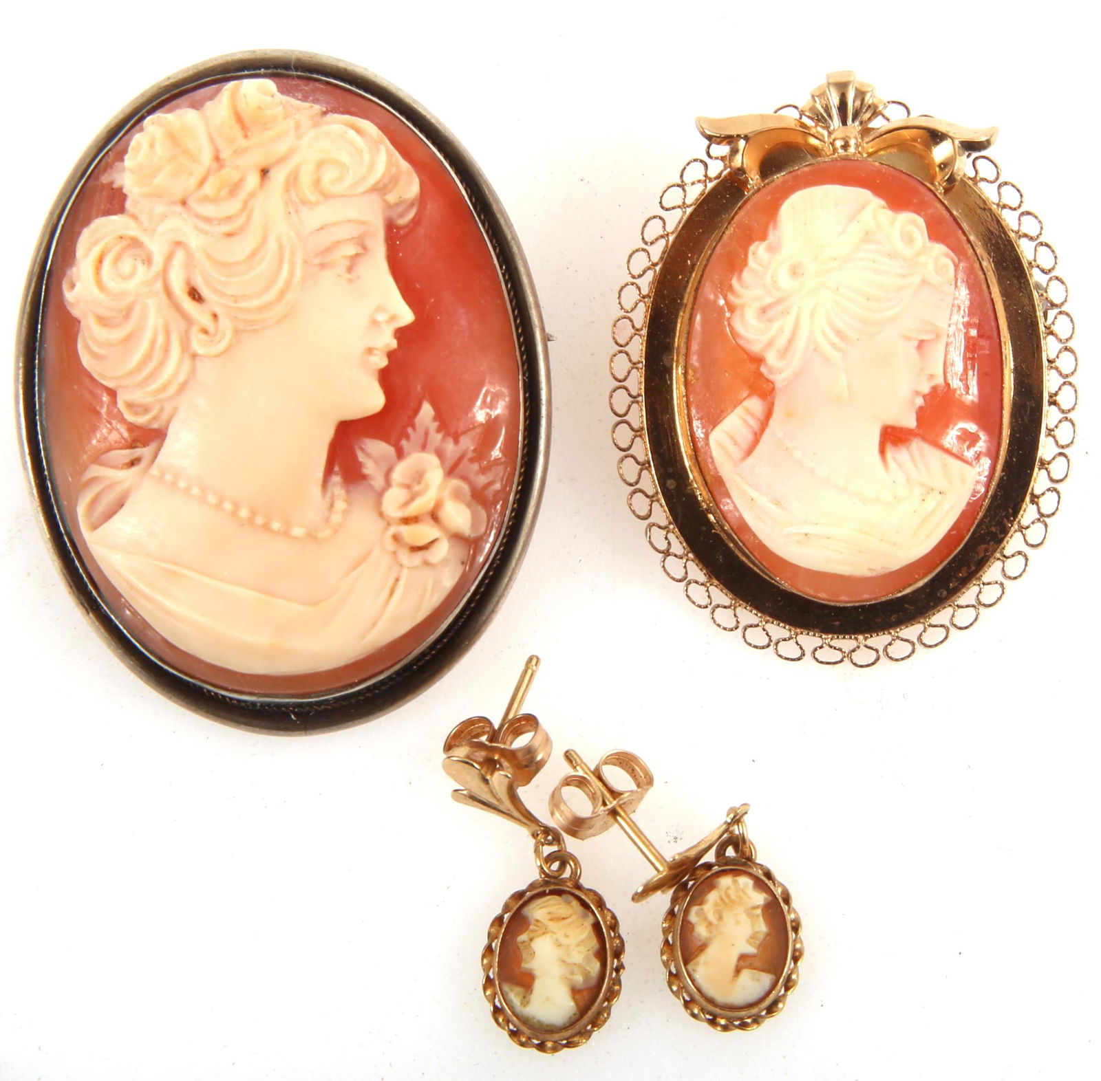 CARVED SHELL CAMEO JEWELRY (1 of 1)