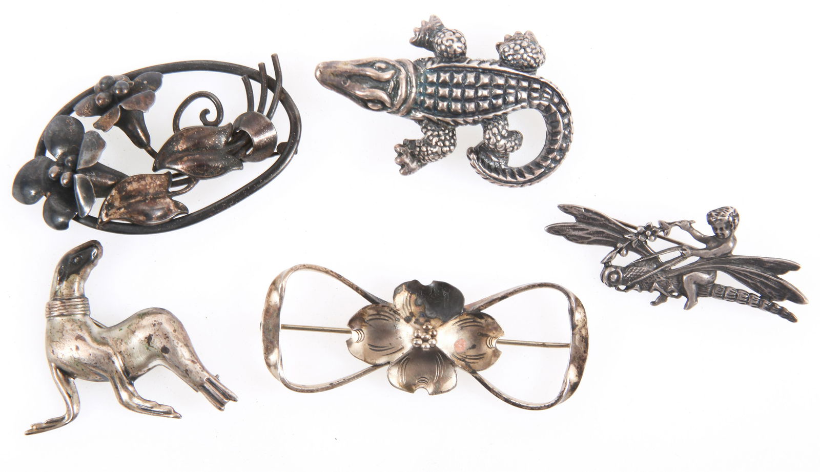 STERLING SILVER NATURE THEME BROOCH PINS (1 of 4)