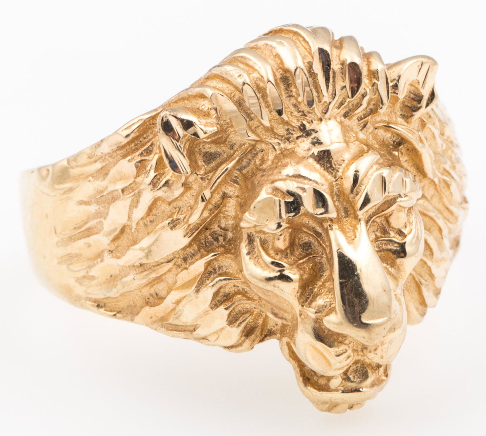 14K YELLOW GOLD MEN'S LION RING (1 of 4)