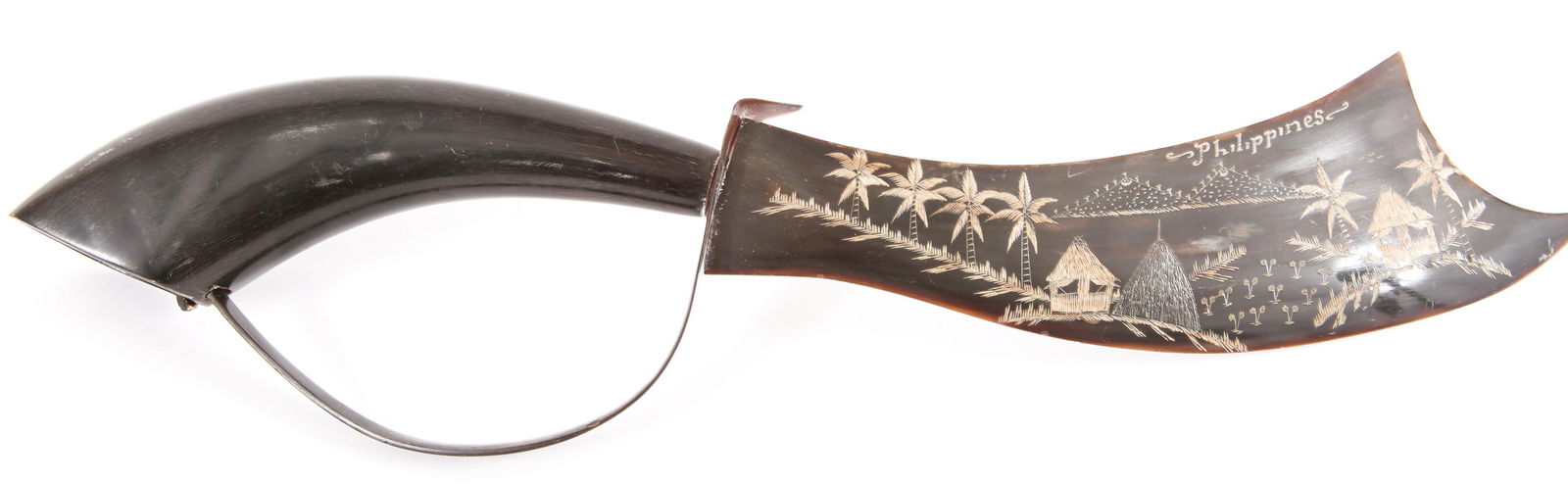 WWII ERA SOUVENIR PHILIPPINES CARVED HORN KNIFE (1 of 7)