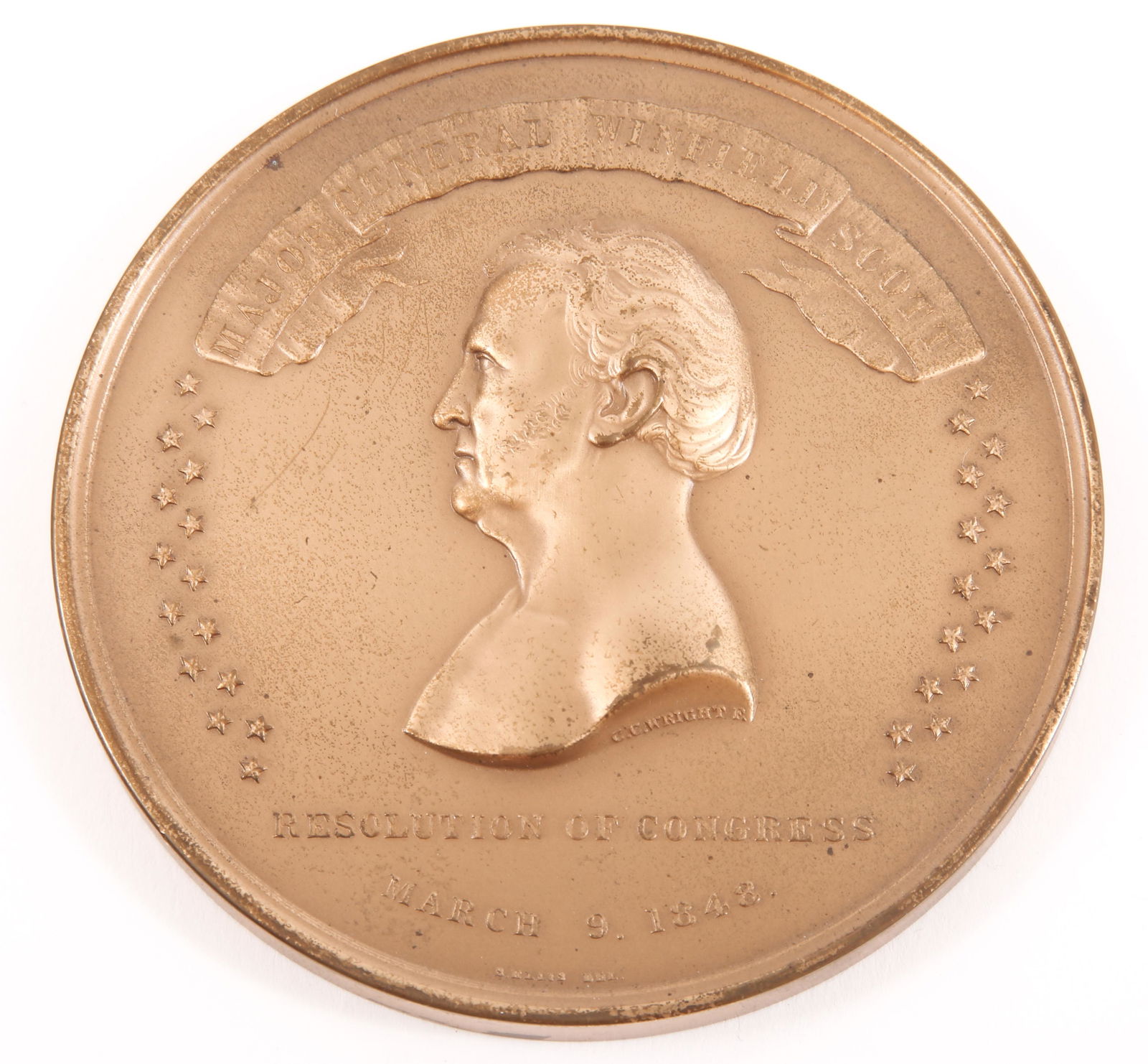 MID 20TH C. US MINT #424 GENERAL WINFIELD SCOTT MEDAL (1 of 2)