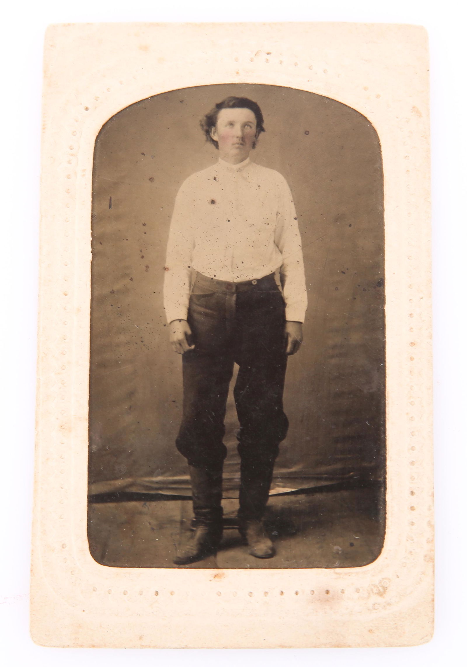 LATE 19TH CENTURY TINTYPE PORTRAIT OF RANCHER (1 of 3)