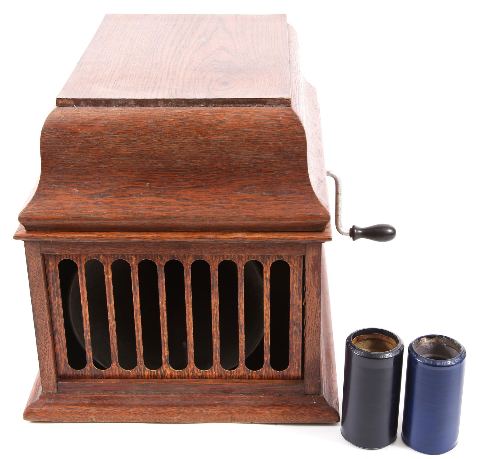 EDISON PHONOGRAPH WITH 13 RECORD CYLINDERS (1 of 13)