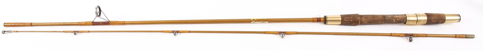 GARCIA CONOLON 2102T MEDIUM ACTION FISHING ROD: GARCIA CONOLON 2102T MEDIUM ACTION FISHING ROD Gold tone Garcia Conolon 2102T seven-foot medium action fishing rod. 3/8 to 5/8 oz. lures 6 to 10lb line Cork grip Size: 7 feet