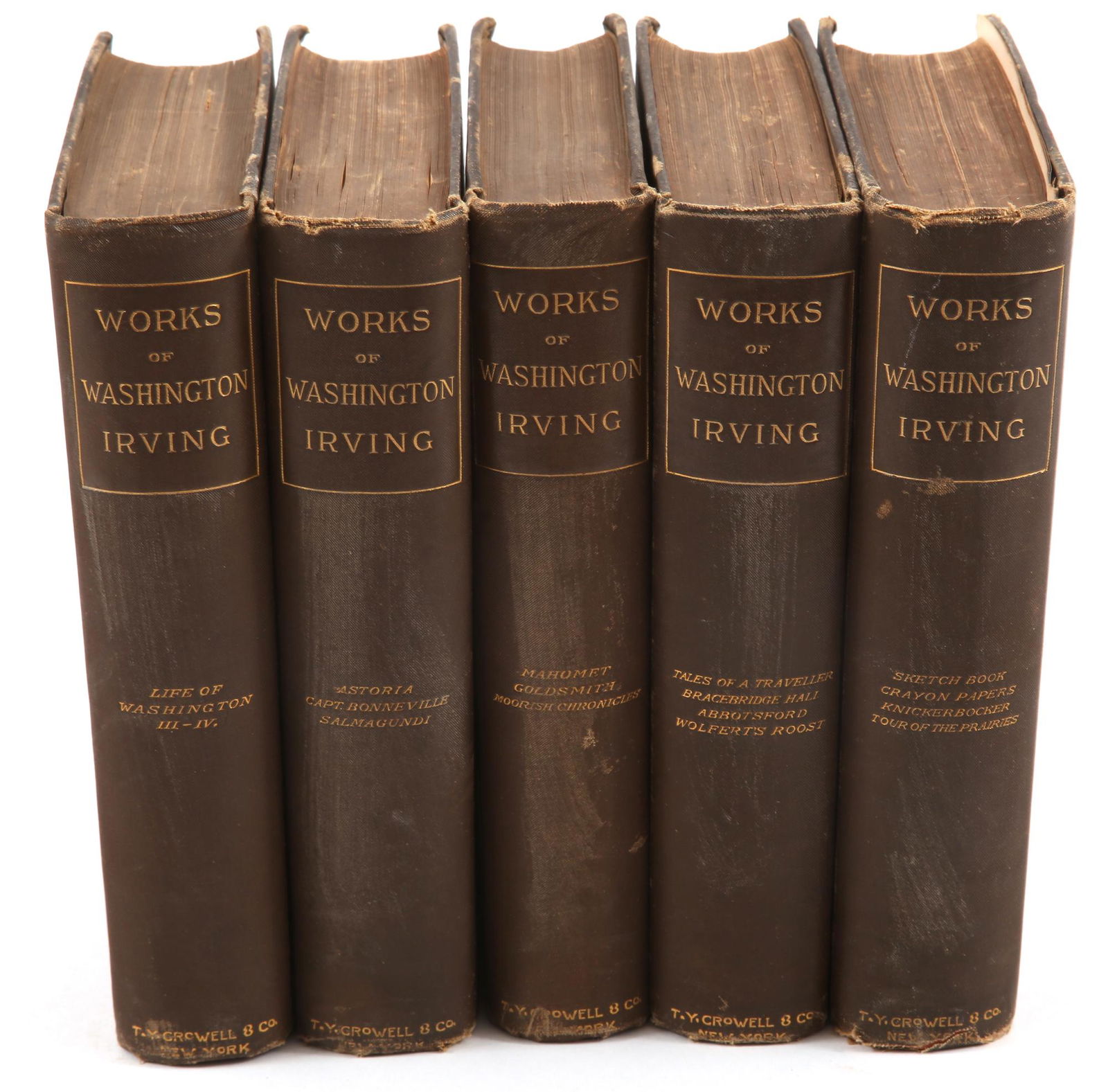 IRVING, WASHINGTON | Thomas Y. Crowell, NY - 5 VOLUMES (1 of 8)