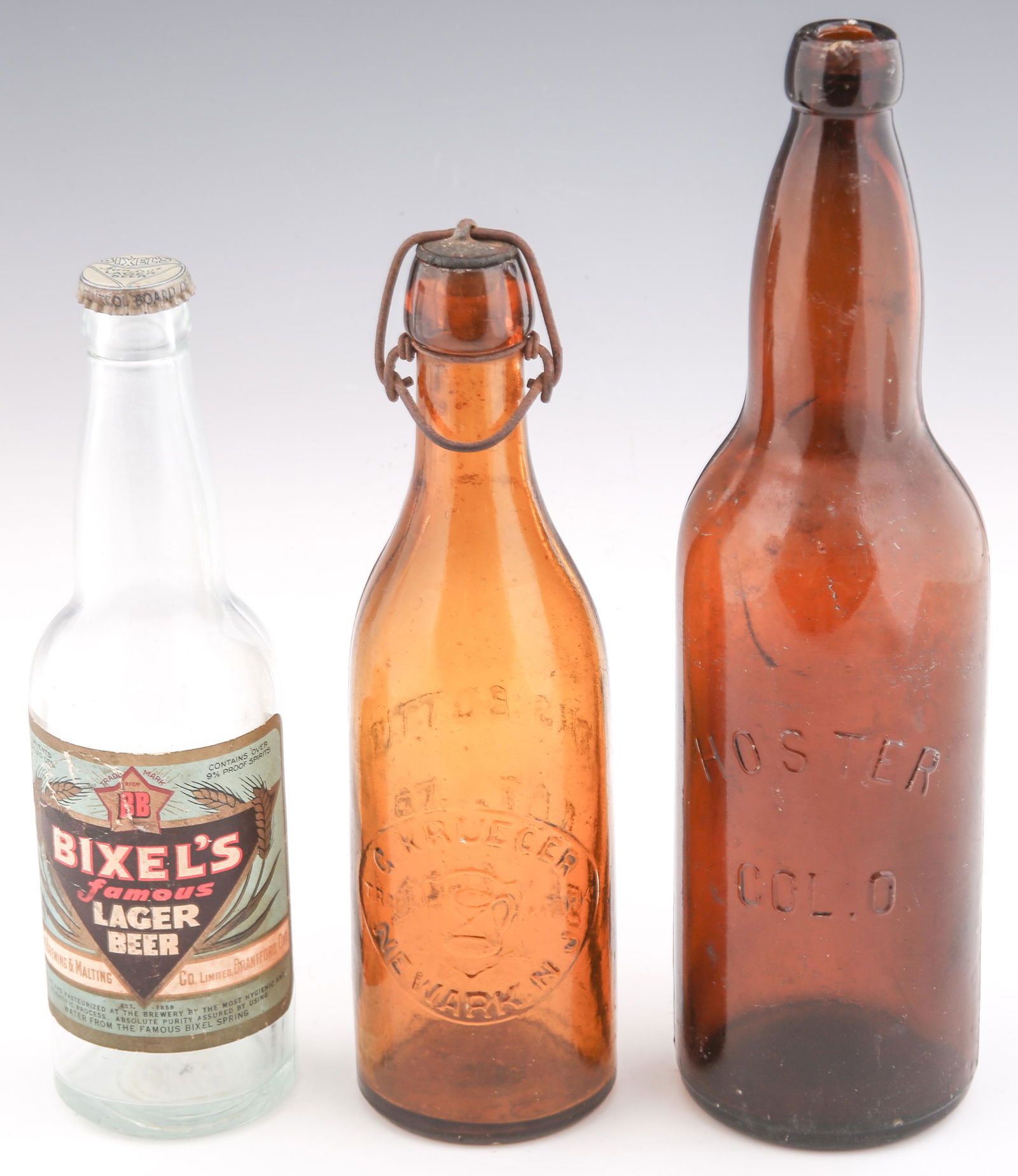 LATE 19TH/EARLY 20TH C. BEER BOTTLES - LOT OF 3 (1 of 7)