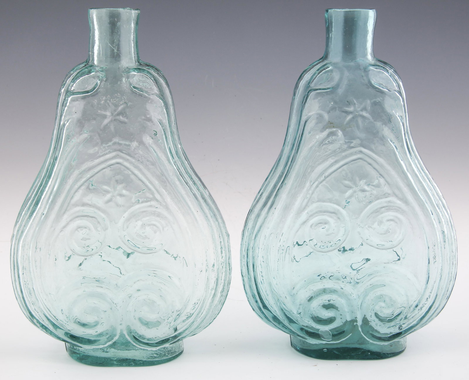 19TH C. VIOLIN SCROLL AND STAR FLASKS - LOT OF 2 (1 of 11)