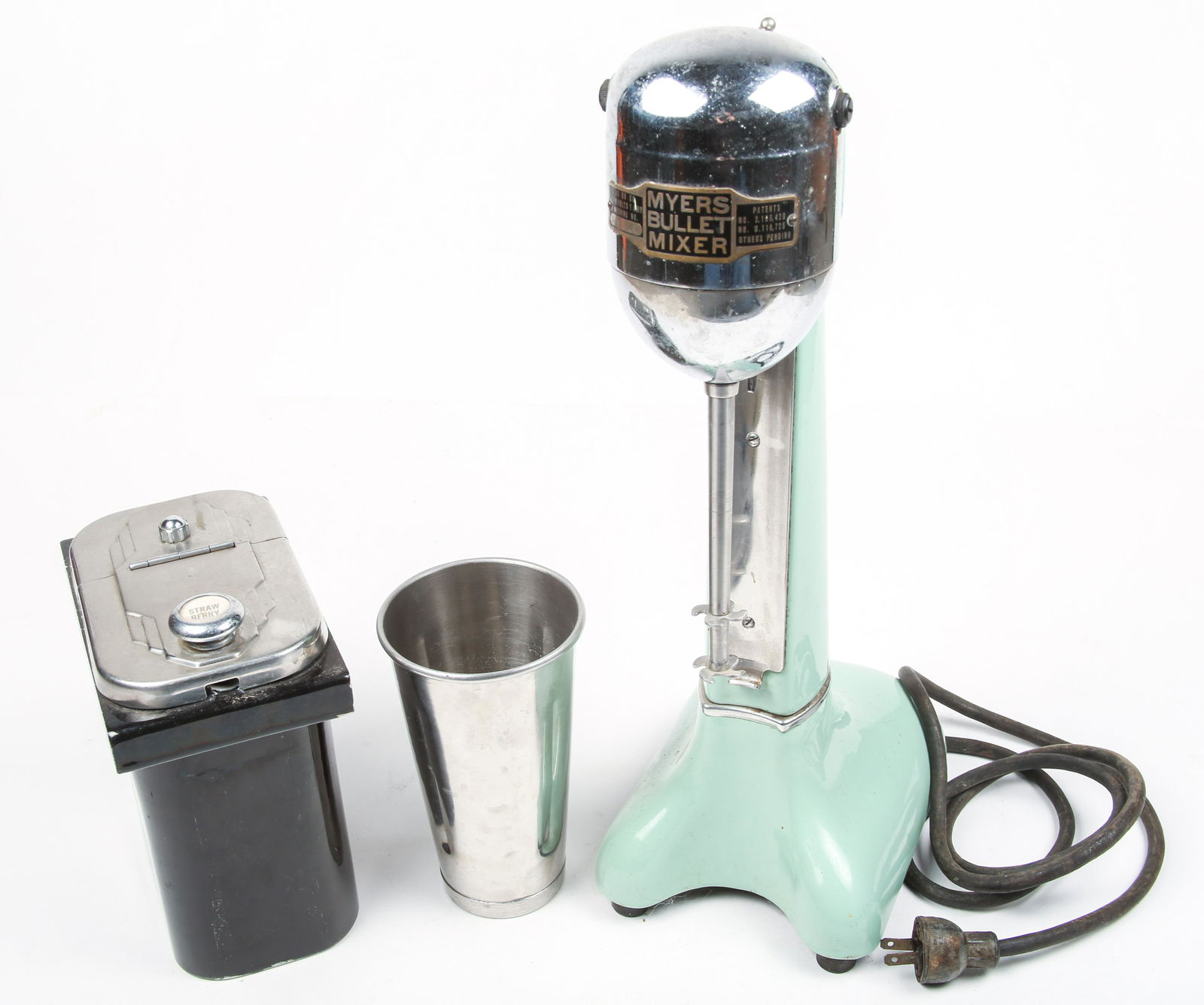 MID-20TH C. MYERS BULLET MIXER & HALL TOPPING CONTAINER (1 of 9)