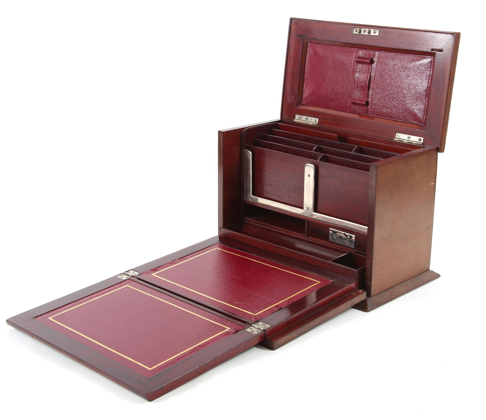 19th CENTURY MAHOGANY CAMPAIGN DESK WRITING SLOPE (1 of 8)