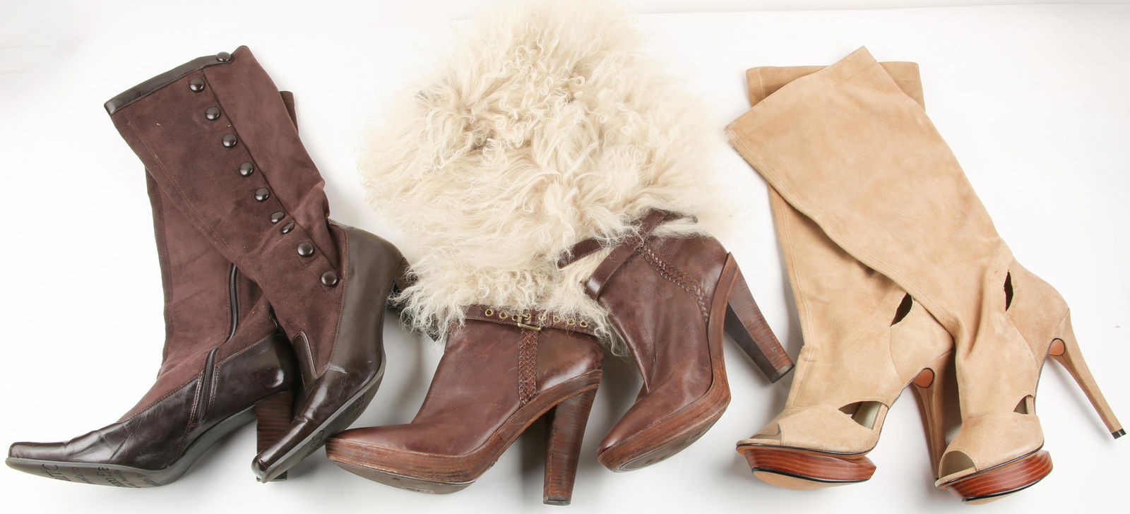 WOMEN'S HIGH HEEL BOOTS - THREE PAIRS (1 of 7)