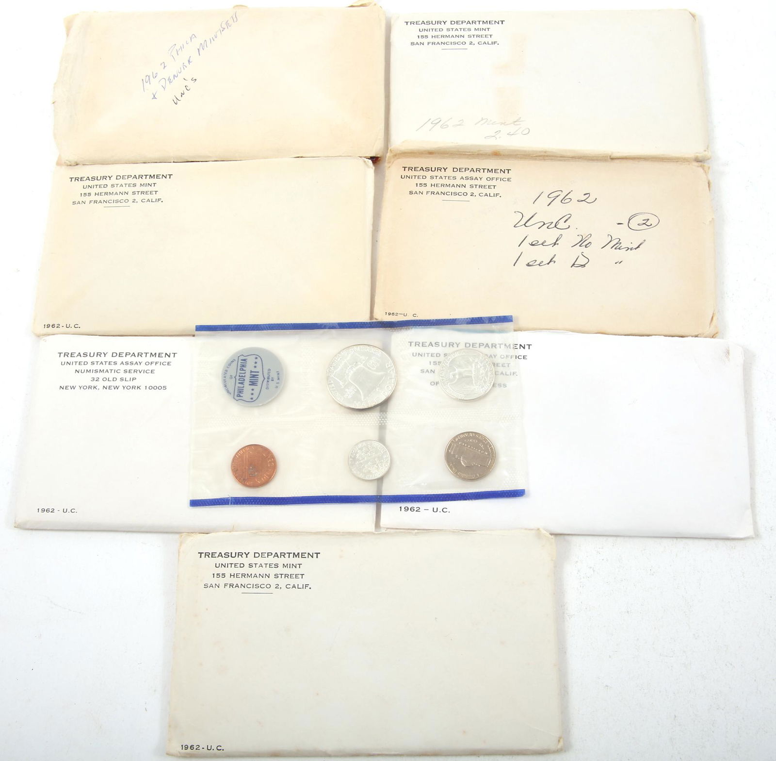 1962 U.S. SILVER MINT COIN SETS - LOT OF 8 (1 of 5)