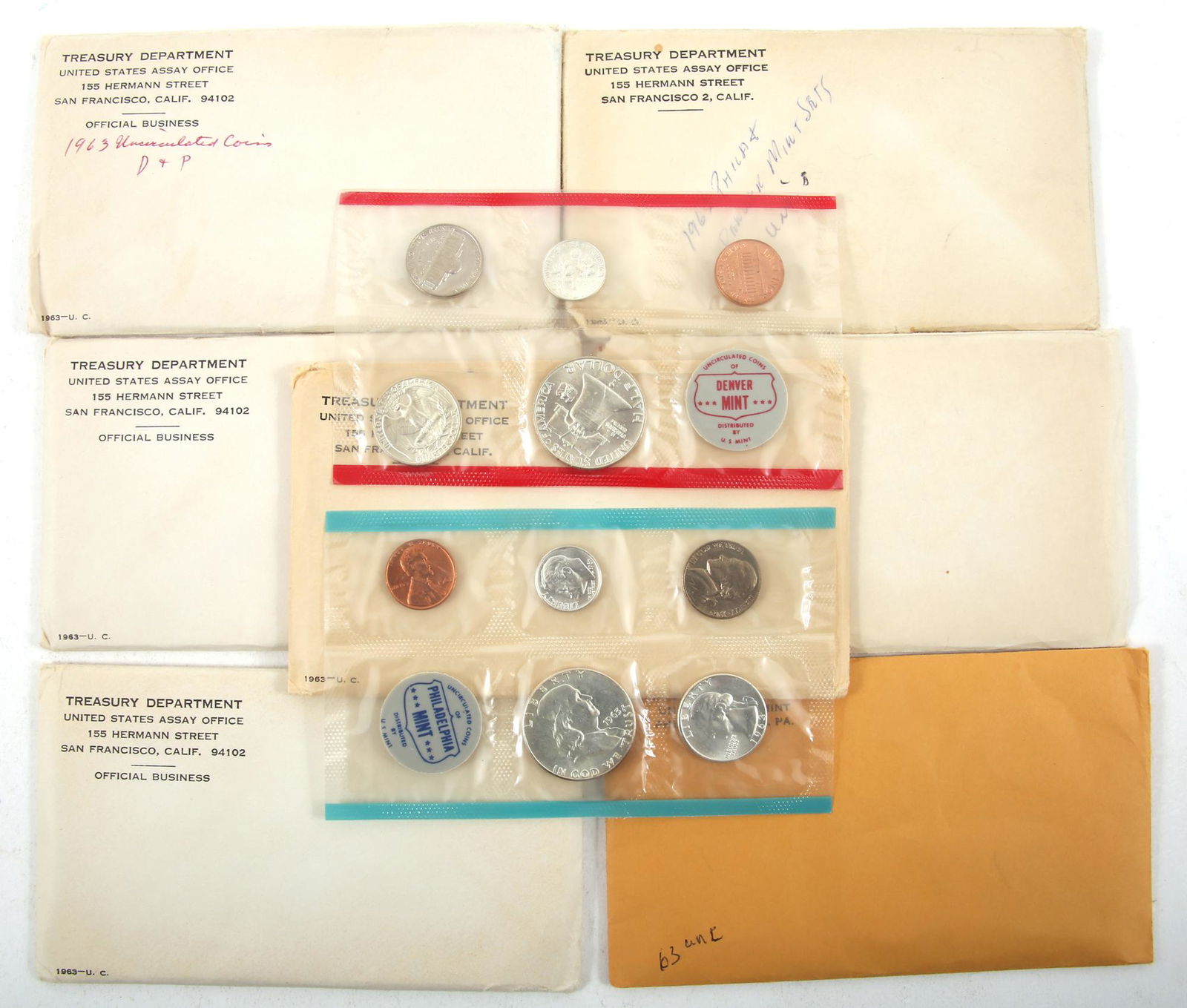 1963 U.S. SILVER MINT COIN SETS - LOT OF 7 (1 of 5)