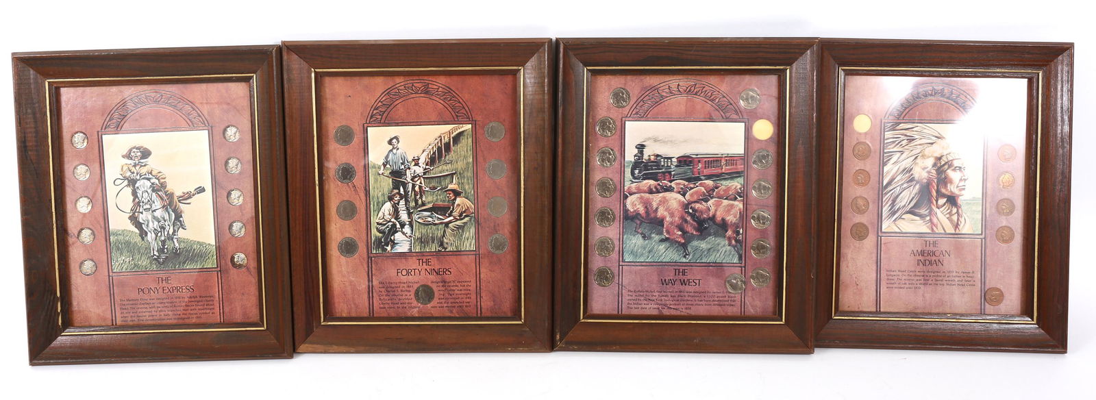 WESTERN THEME FRAMED U.S. COIN DISPLAYS LOT OF 4 (1 of 7)