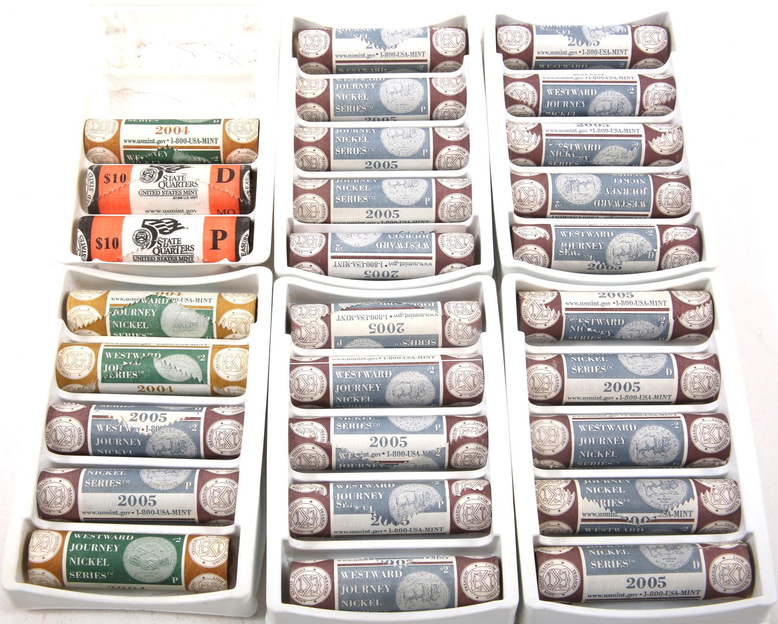 U.S. MINT WESTWARD JOURNEY NICKEL ROLLS, STATE QUARTERS (1 of 9)