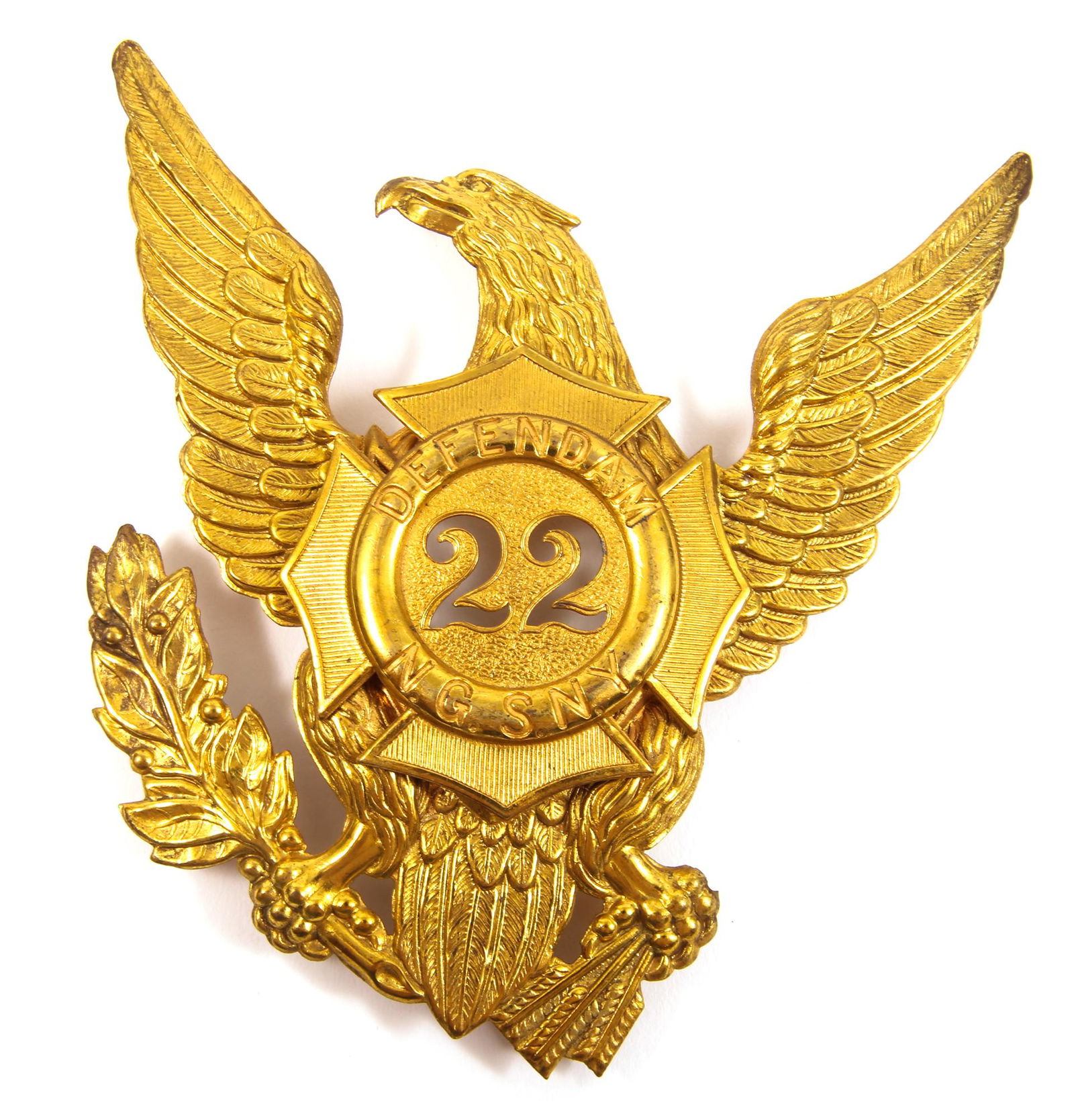 REPRODUCTION CIVIL WAR N.Y. NATIONAL GUARD HAT PLATE (1 of 2)