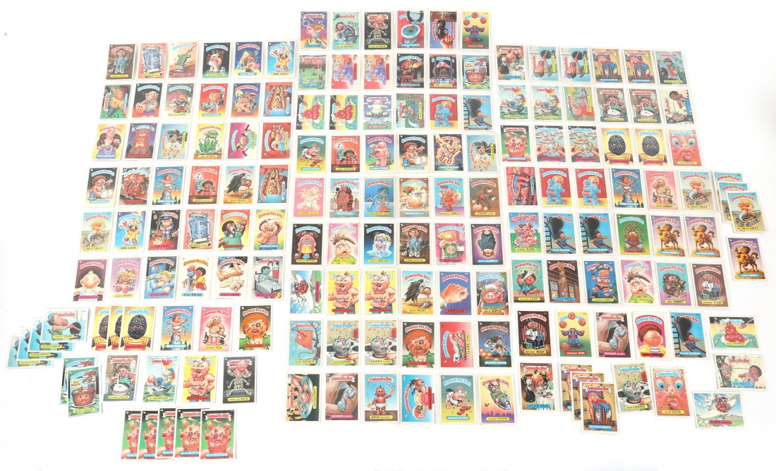 1980s GARBAGE PAIL KIDS STICKER CARDS - LOT OF 165: Lot of 165 Topps Garbage Pail Kids sticker trading cards, dated 1986, 1987 and 1988, includes: 1985 April Showers 7B 1985 Hairy Mary 12B 1985 Mauled Paul 15B 19