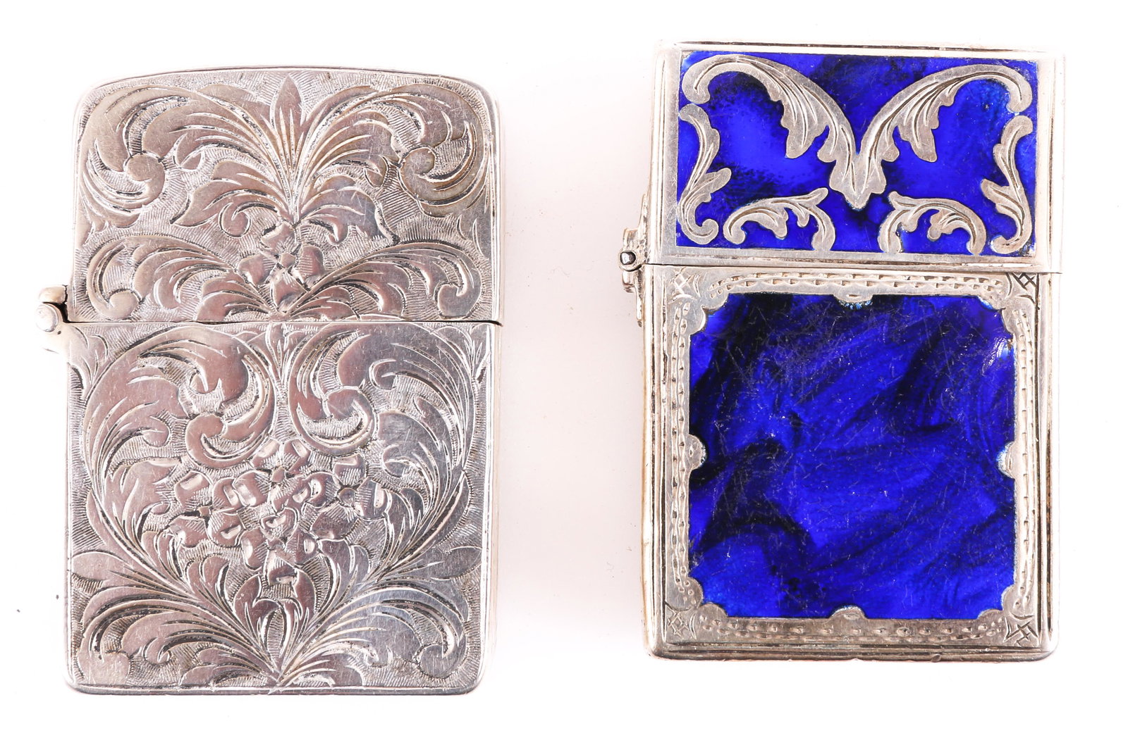 .800 SILVER LIGHTERS - ENAMEL & ENGRAVED (1 of 3)