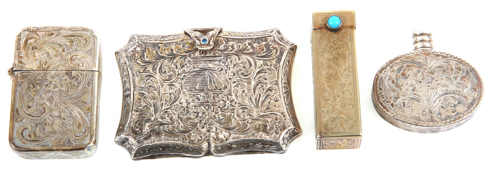 .800 SILVER ENGRAVED DRESSER ITEMS (1 of 10)