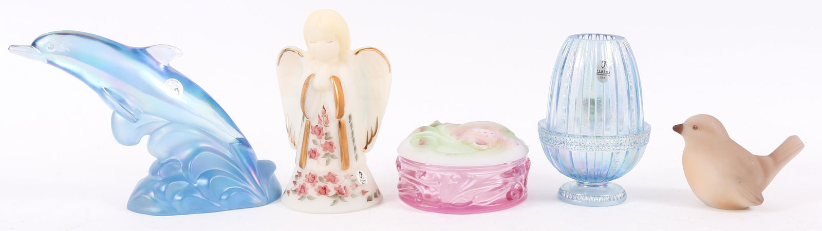 FENTON GLASS FIGURINES, FAIRY LIGHT, AND TRINKET BOX (1 of 8)