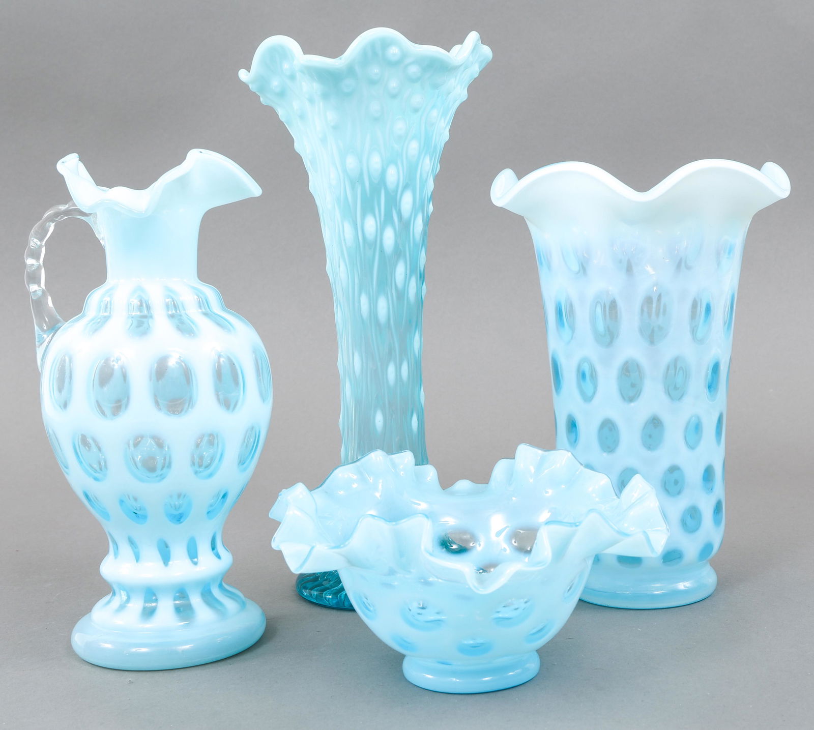 FENTON GLASS - VASES, PITCHER, BOWL (1 of 6)