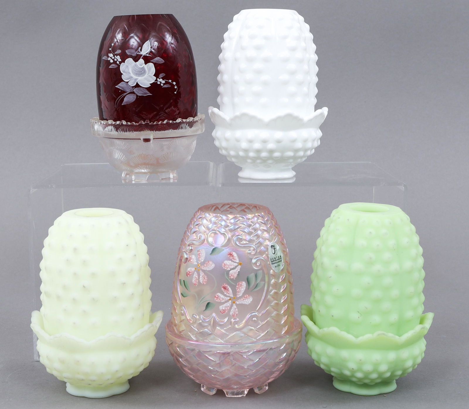 FENTON GLASS FAIRY LAMPS - LOT OF FIVE (1 of 4)