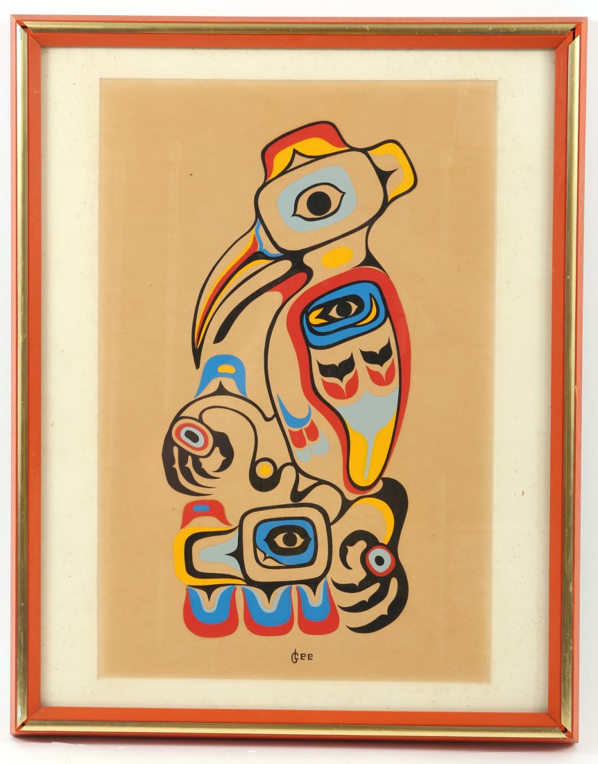 1970's NORTHWEST NATIVE AMERICAN RAVEN SERIGRAPH PRINT (1 of 5)