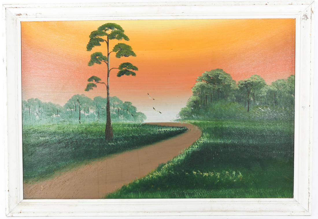 AL BLACK FLORIDA HIGHWAYMEN PAINTING LANDSCAPE W/ ROAD (1 of 5)