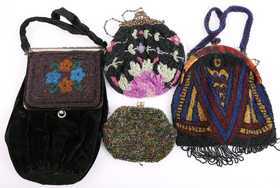 MICRO BEADED PURSES & POUCH - LOT OF FOUR (1 of 5)