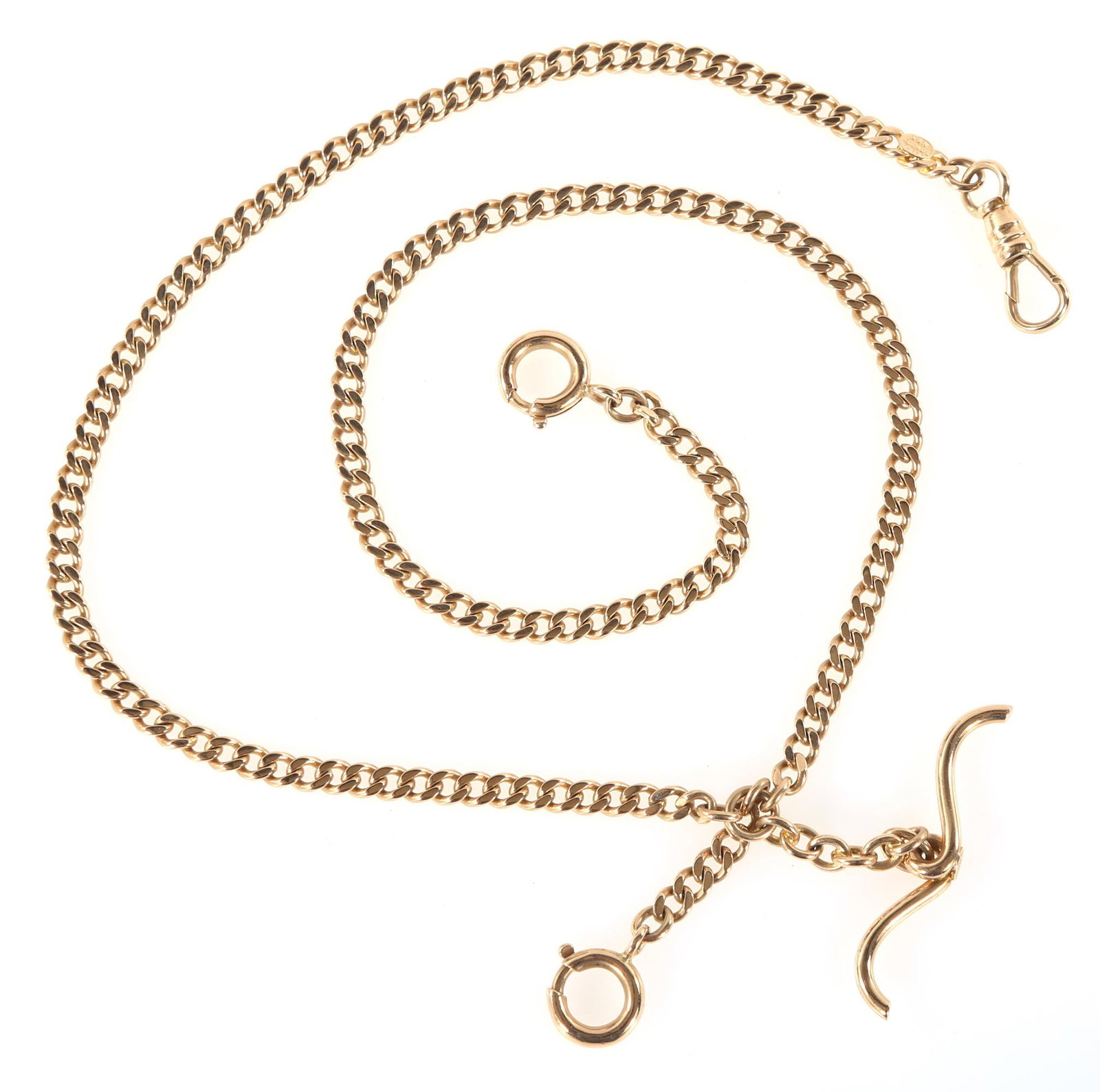 14K YELLOW GOLD WATCH FOB: 14K YELLOW GOLD WATCH FOB 14K yellow gold watch fob, 21.5" Weight: 38g